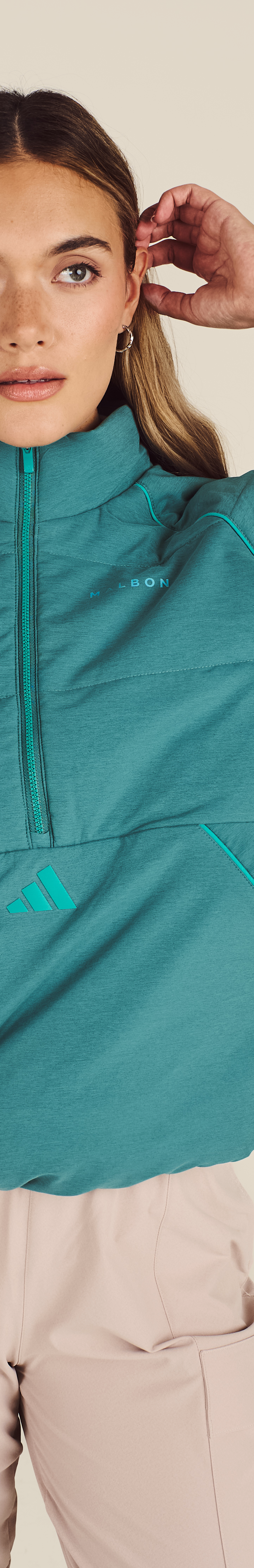 ADIDAS BEYOND TWISTWEAVE LOOSE QUARTER-ZIP JACKET