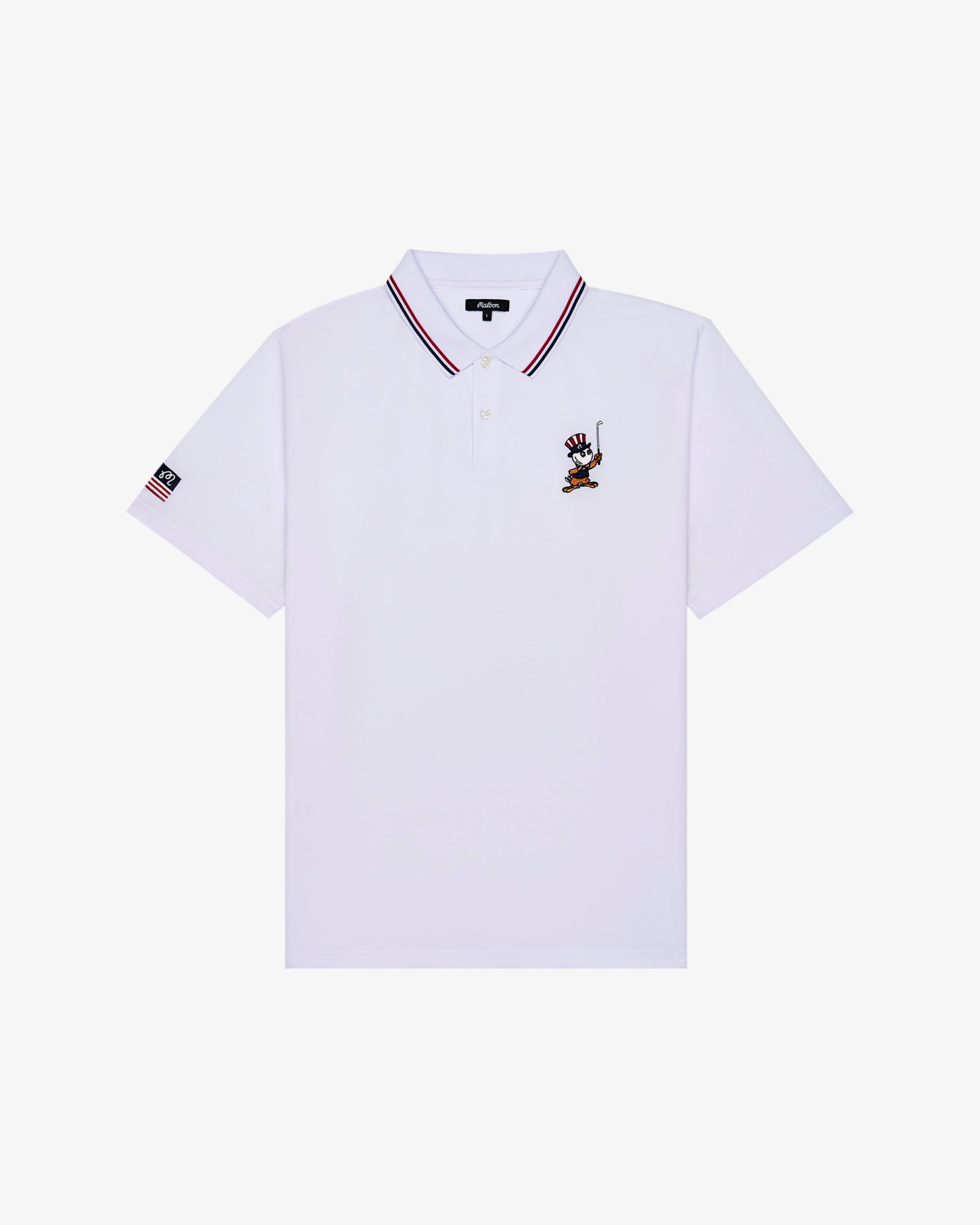 シャツ Malbon Golf Basic Bucket Pique Polo T-Shirt WHITE MAN M5121P EAGLE BUCKETS PERFORMANCE PIQUE POLO – Malbon Golf