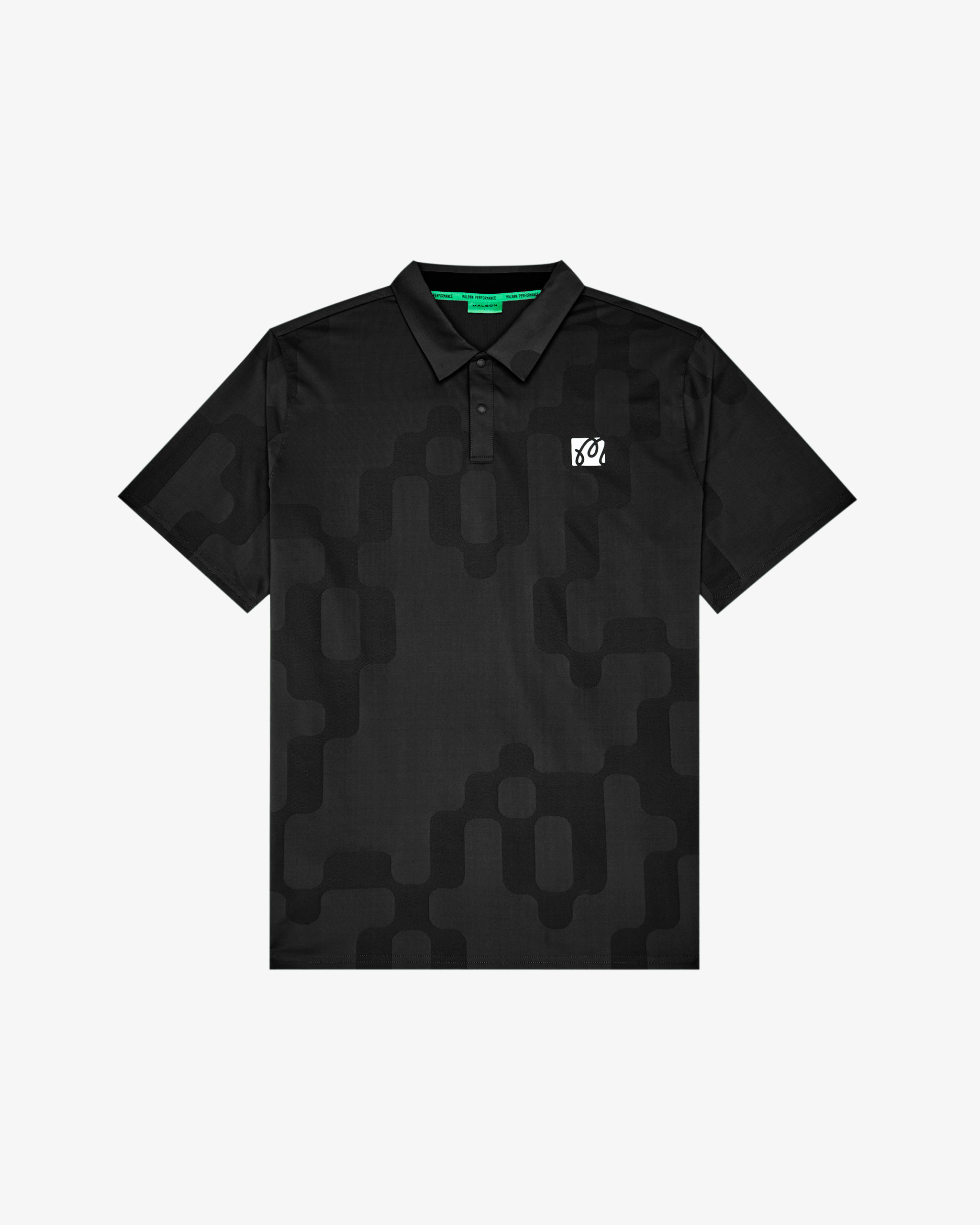 メンズウェア Malbon X CLUBHAUS Tour Polo - Black PERFORMANCE MESH PANELED POLO – Malbon