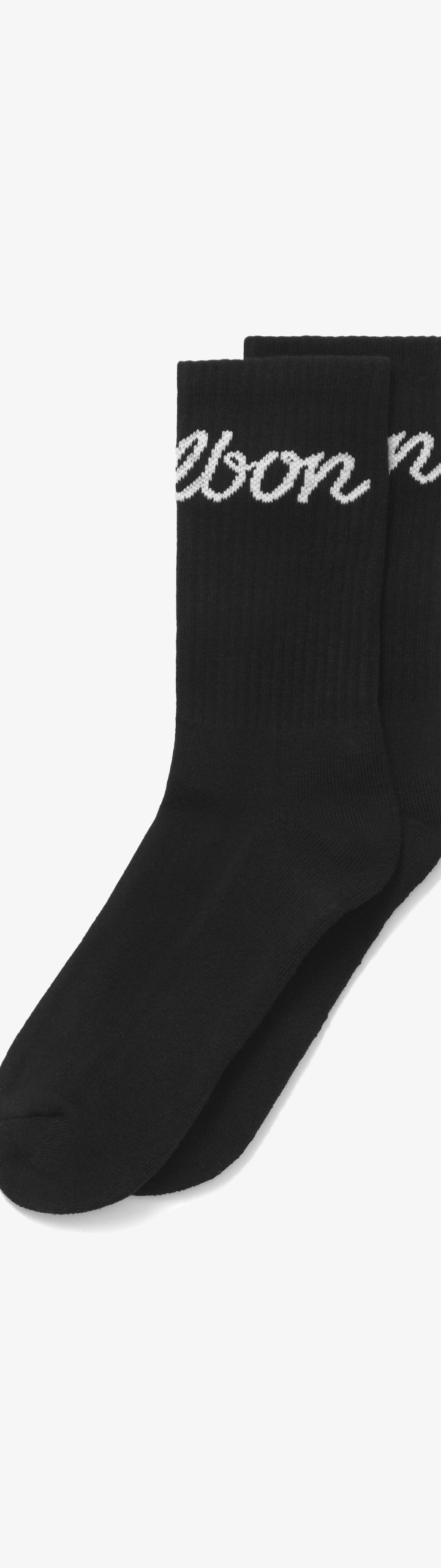 【MALBON GOLF】 Malbon Vertical Logo Crew Socks /追跡付 BonScriptSocksBlack1_revised.
