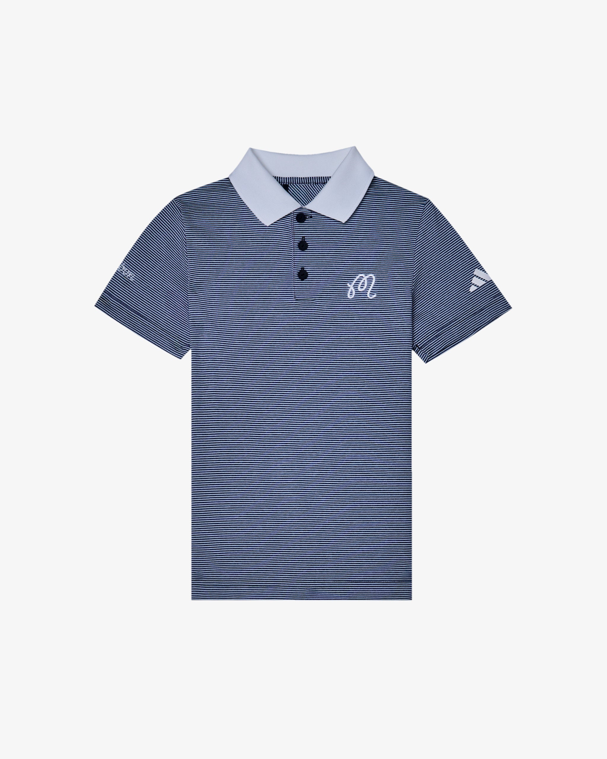 MALBON X ADIDAS YOUTH OTTOMAN STRIPED SHORT SLEEVE POLO (BOYS)