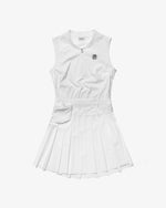 SLEEVELESS PLEATED DRESS