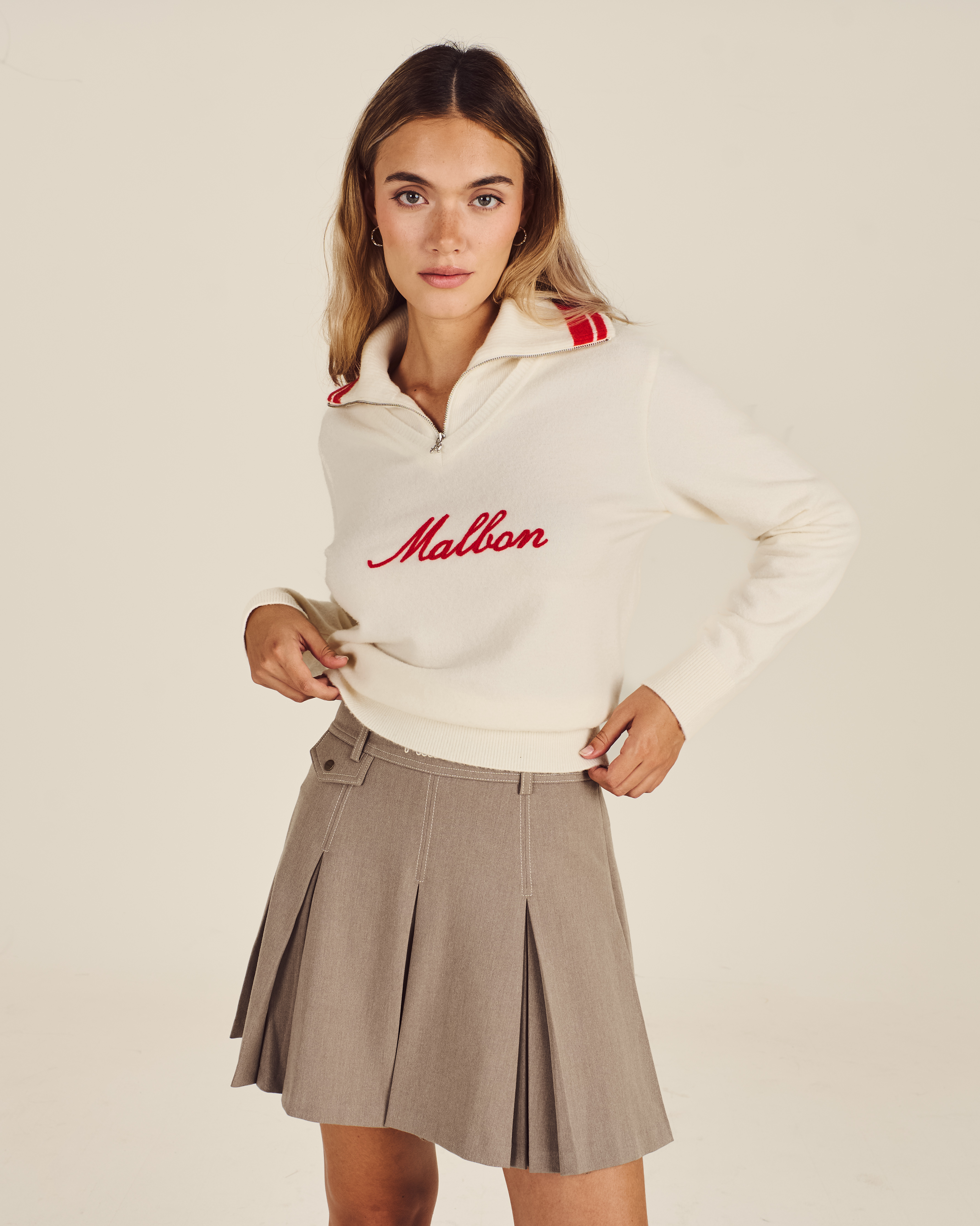 PRESERVE STITCH POINT PLEATED SKIRT