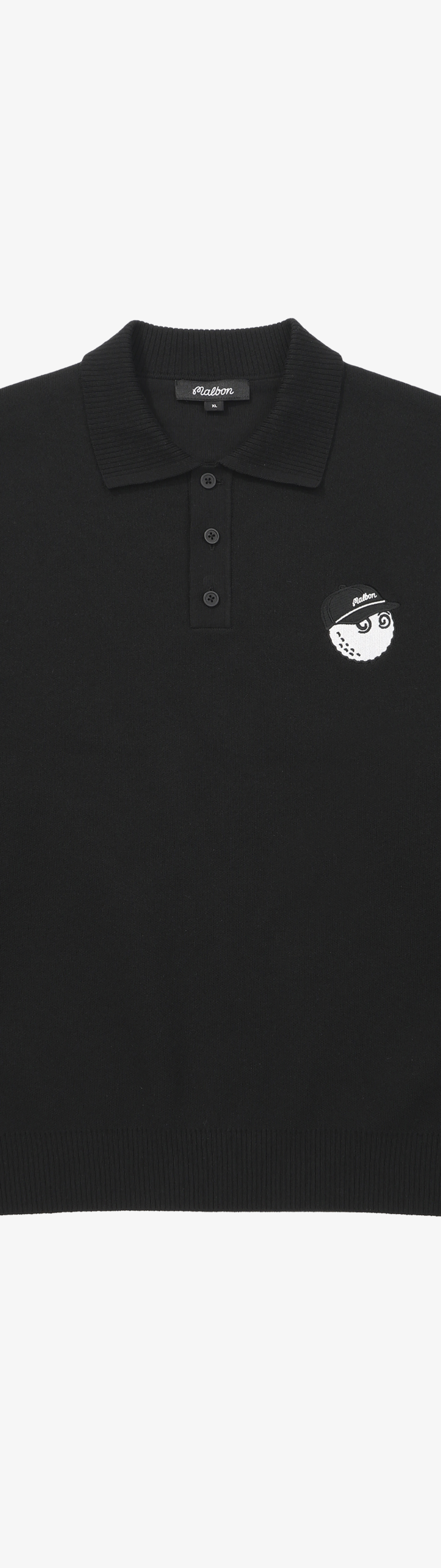 Malbon GOLF メンズ ロゴ ニット ポロシャツ 黒S STUDIO SEOUL BUCKETS POLO SWEATER – Malbon Golf