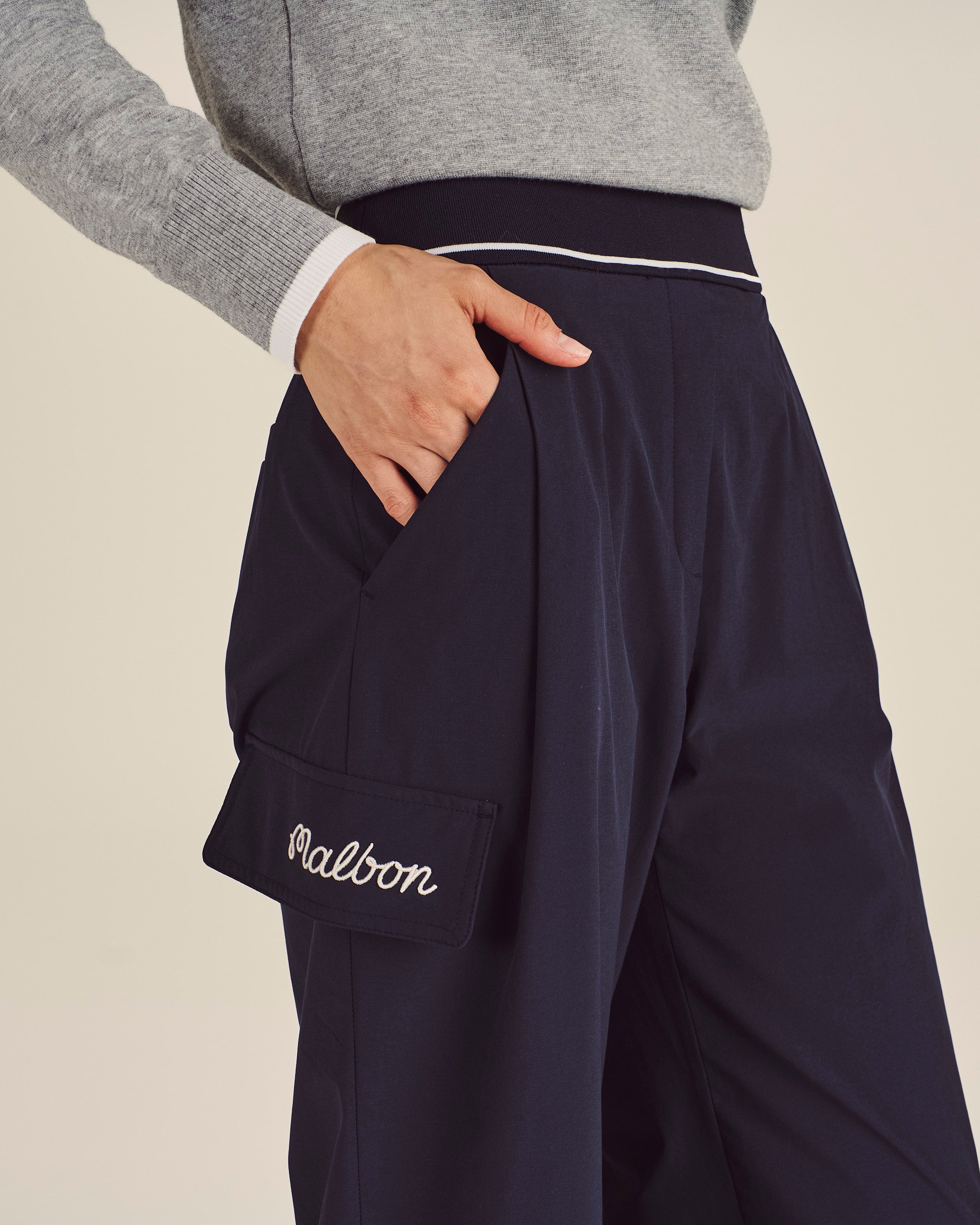 MALBON NIKE マルボン ナイキ PANTS NAVY 34×32 STUDIO SEOUL WIDE-LEG PANT – Malbon