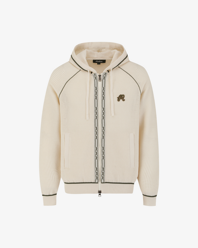 STUDIO SEOUL CROCHET KNIT FULL-ZIP HOODIE