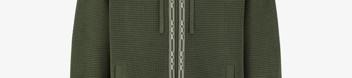 STUDIO SEOUL CROCHET KNIT FULL-ZIP HOODIE