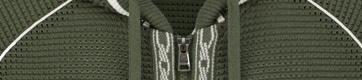 STUDIO SEOUL CROCHET KNIT FULL-ZIP HOODIE