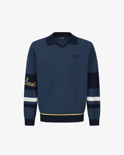 STUDIO SEOUL TWO-TONE POLO SWEATER