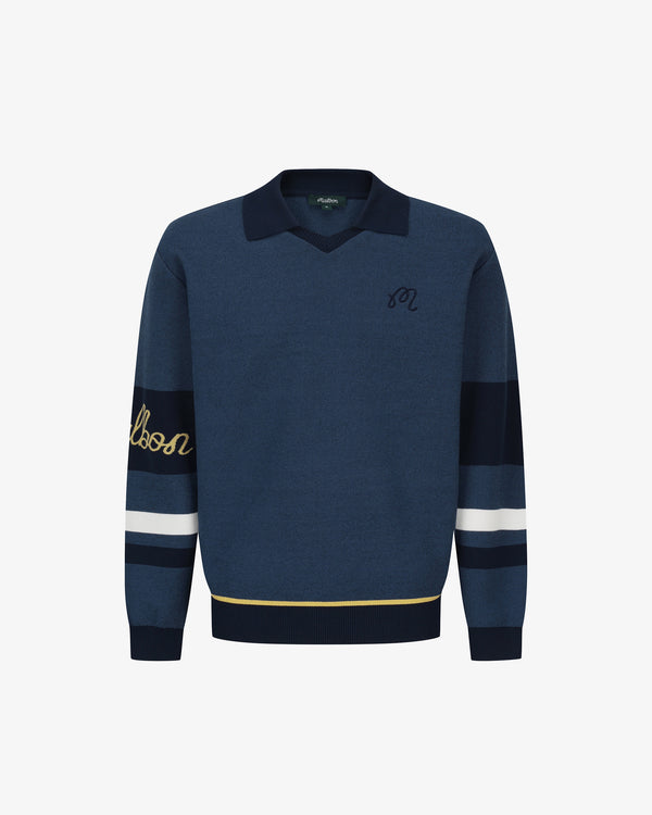STUDIO SEOUL TWO-TONE POLO SWEATER