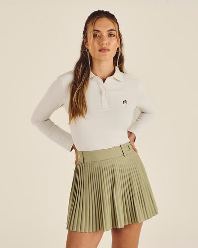 STUDIO SEOUL LINEN BLEND PLEATED SKIRT