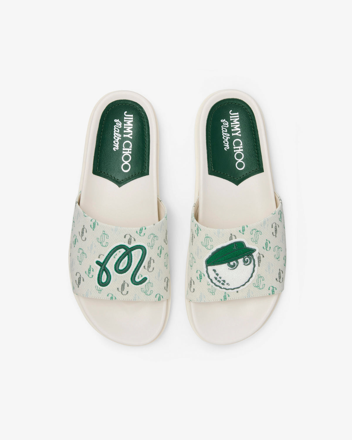 JIMMY CHOO x MALBON Golf Diamond Sneakers Latte Green Leather Kiltie Size 43 NIB Jimmy Choo – Malbon main image 3