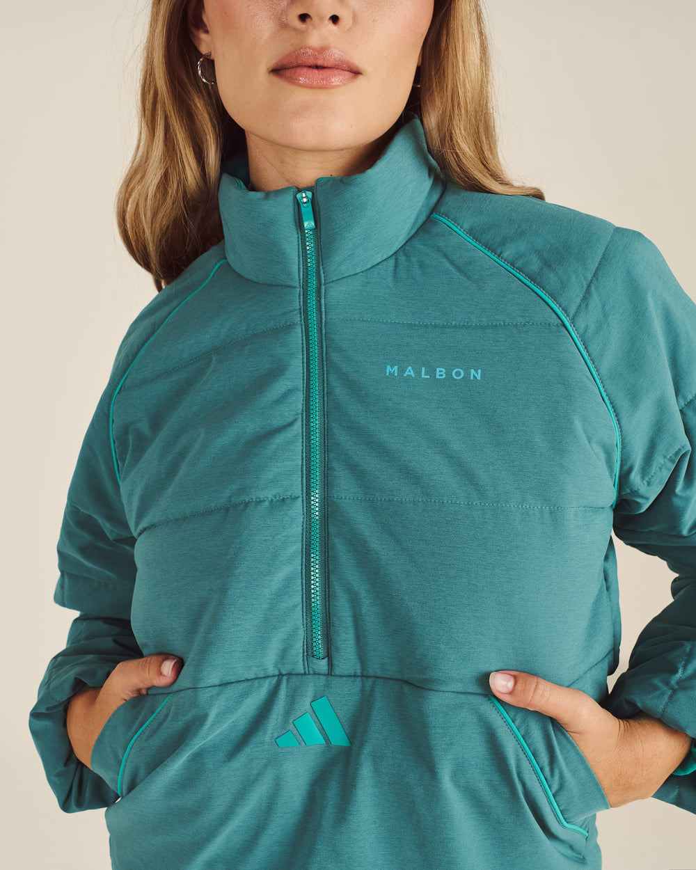 ADIDAS BEYOND TWISTWEAVE LOOSE QUARTER-ZIP JACKET