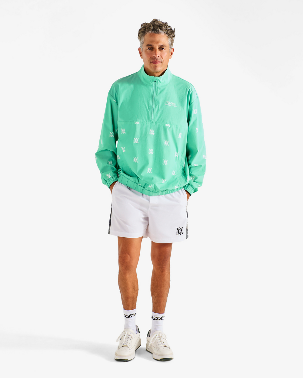 ARSHAM MONOGRAM QUARTER ZIP