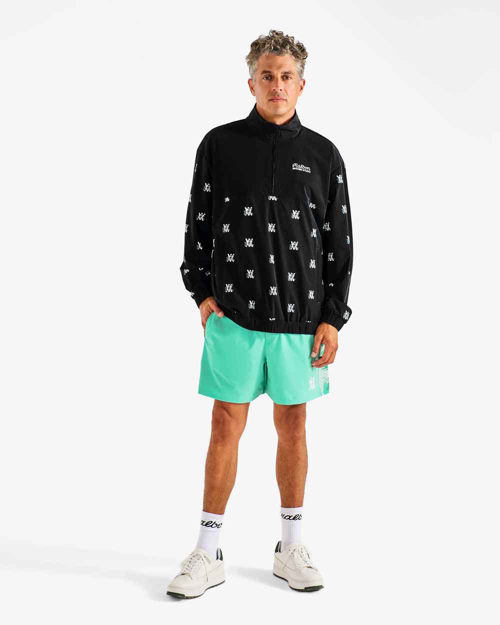 ARSHAM MONOGRAM QUARTER ZIP