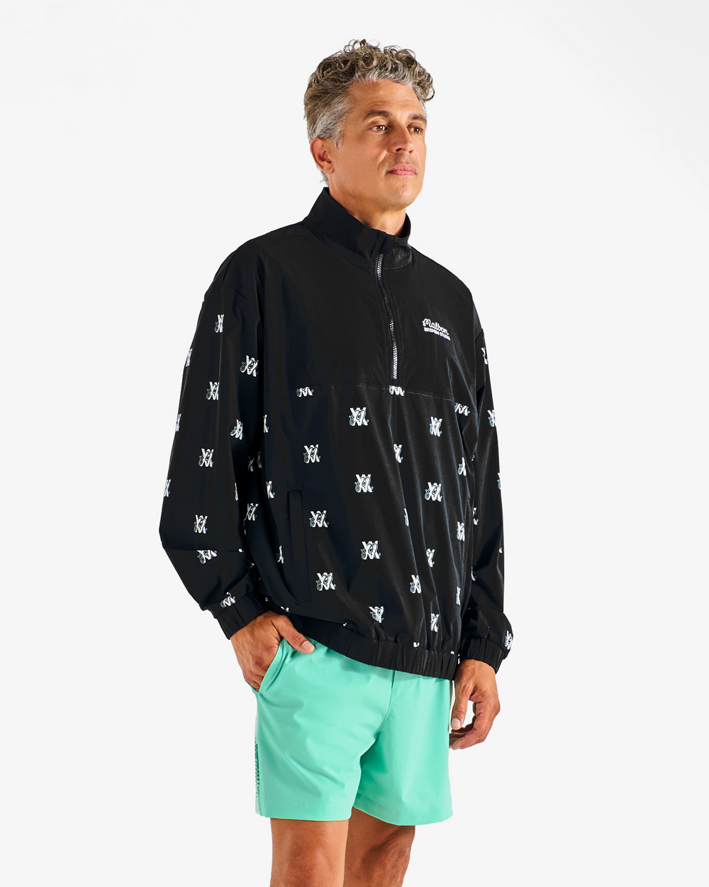 ARSHAM MONOGRAM QUARTER ZIP
