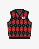 MALBON X PTM ARGYLE INTARSIA KNIT VEST