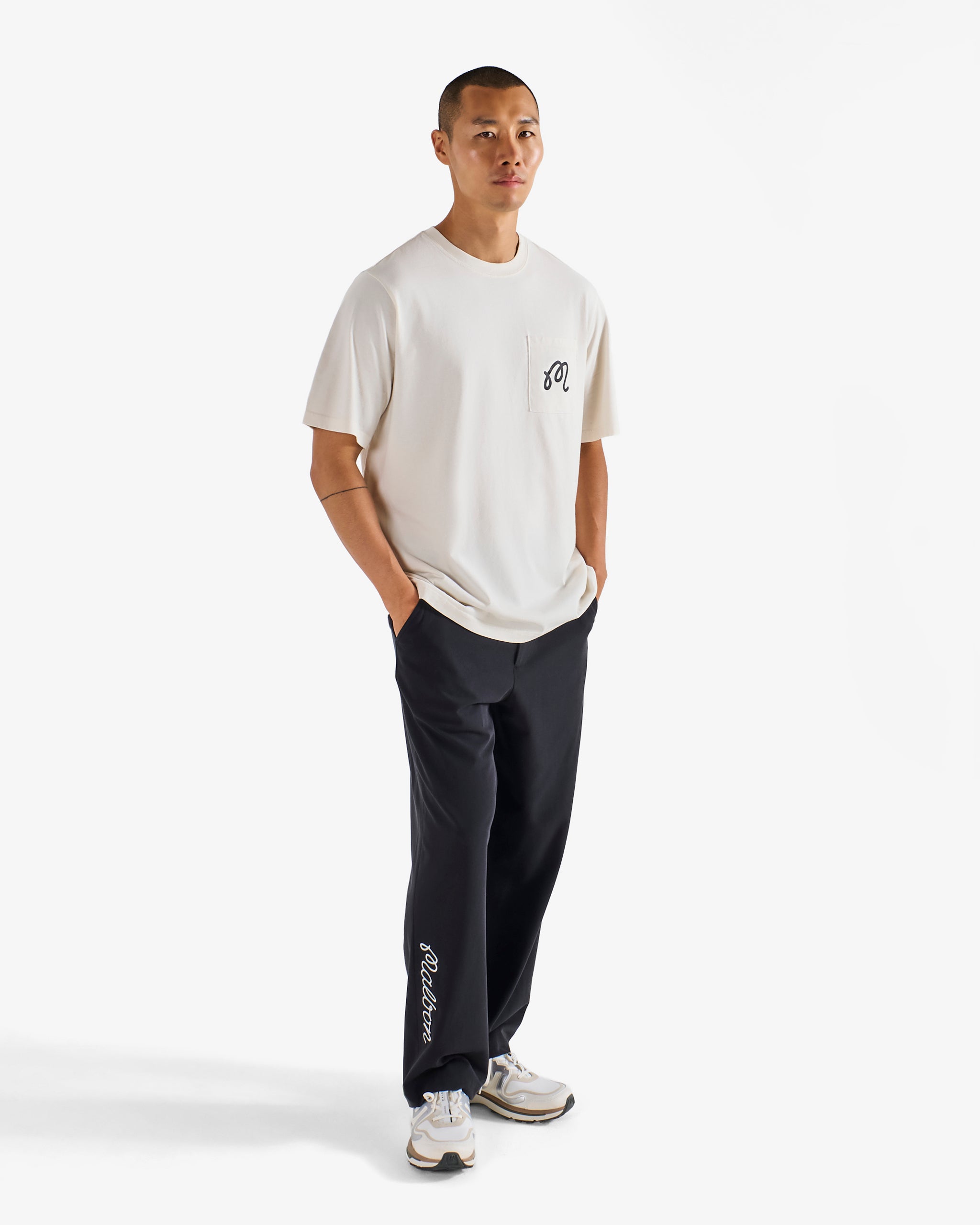 ■Malbon Golf■ Travel Round T-Shirt CREAM unisex malbon-golf-cream-2025-
