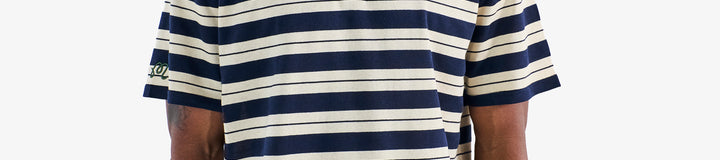 AMONGST THE CYPRESS STRIPED PIQUE POLO