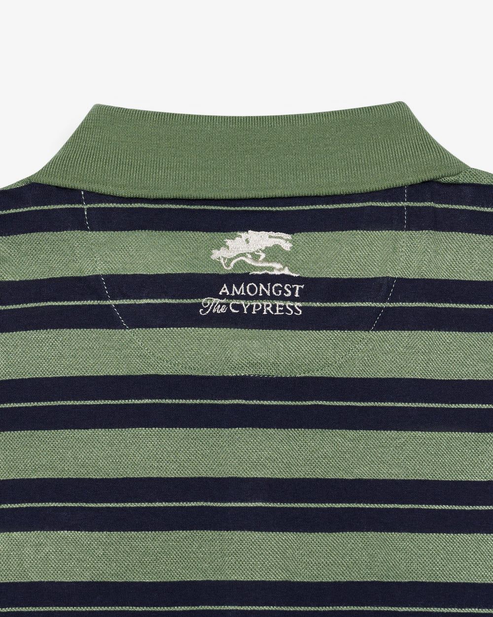 AMONGST THE CYPRESS STRIPED PIQUE POLO