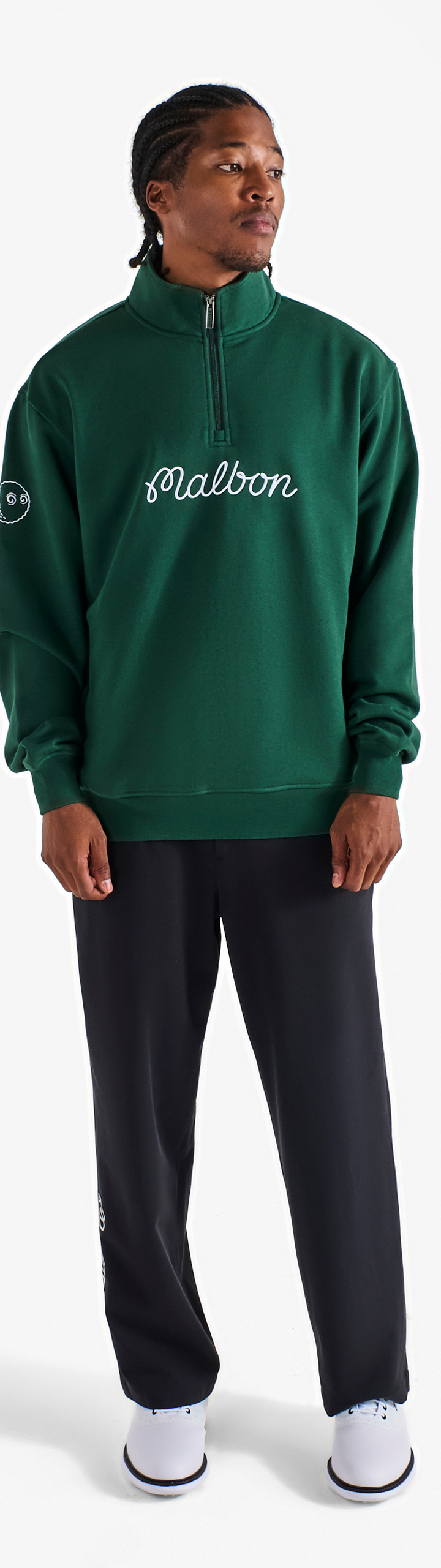 WINDANDSEA × MALBON HALF ZIP SWEAT COLLEGIATE SWEATSHIRT – Malbon Golf