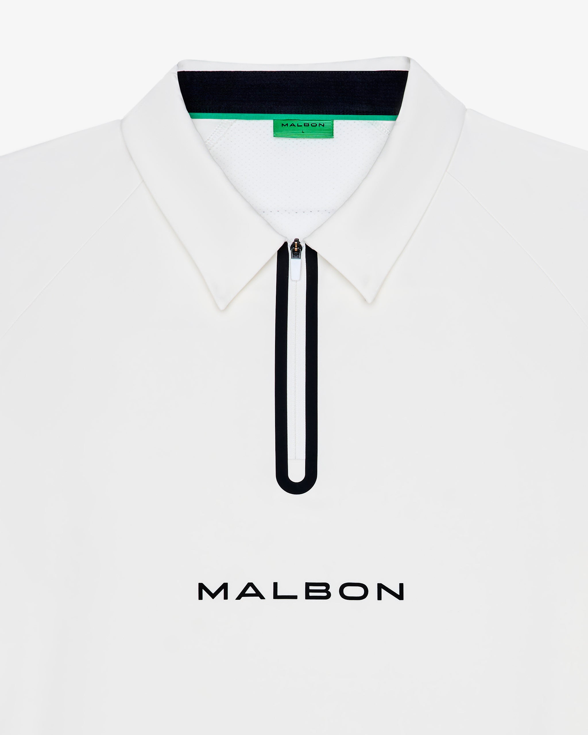 Malbon ホワイト ジップアップシャツ PERFORMANCE QUARTER ZIP – Malbon