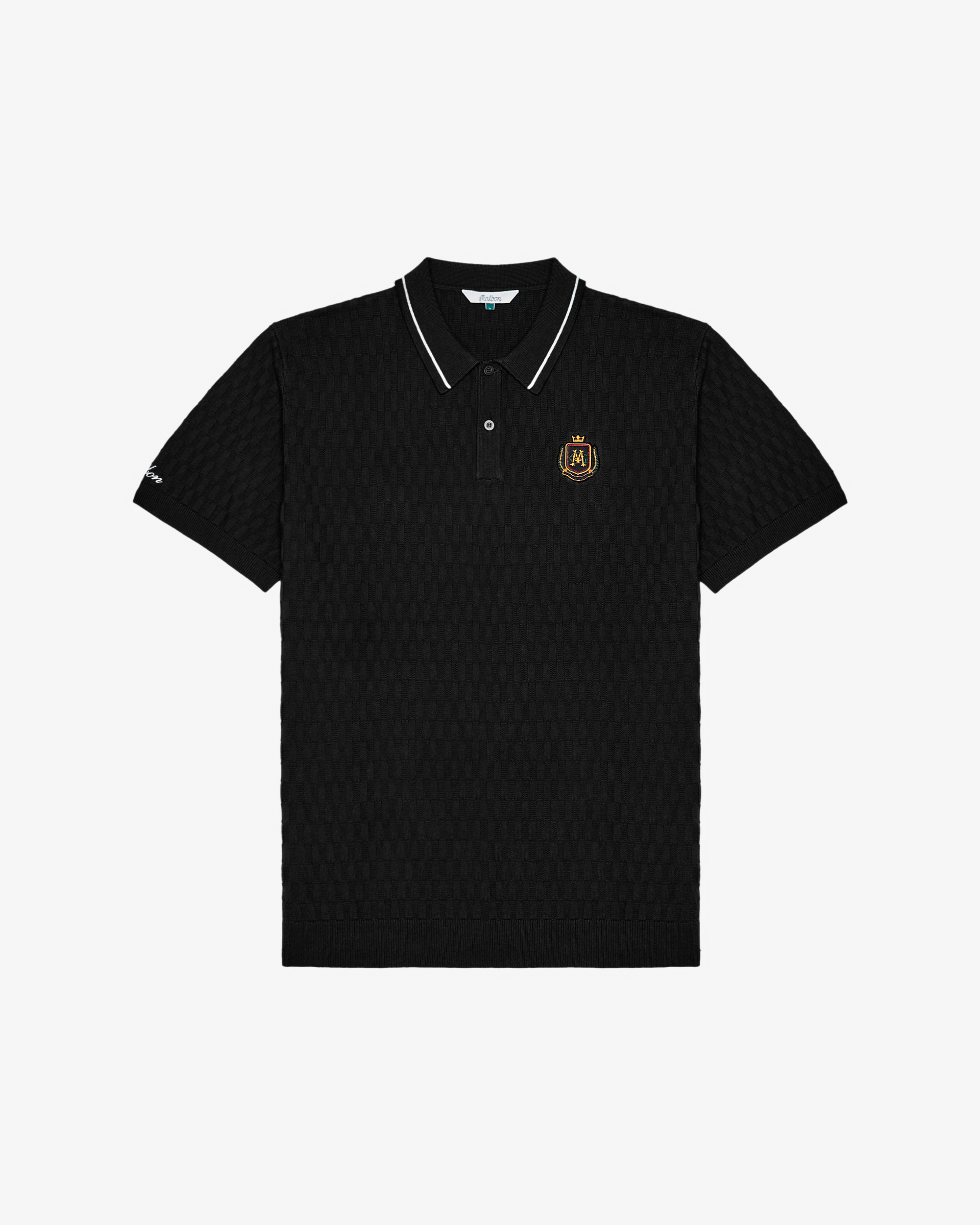 Malbon 半袖ニット　black CREST KNIT POLO – Malbon