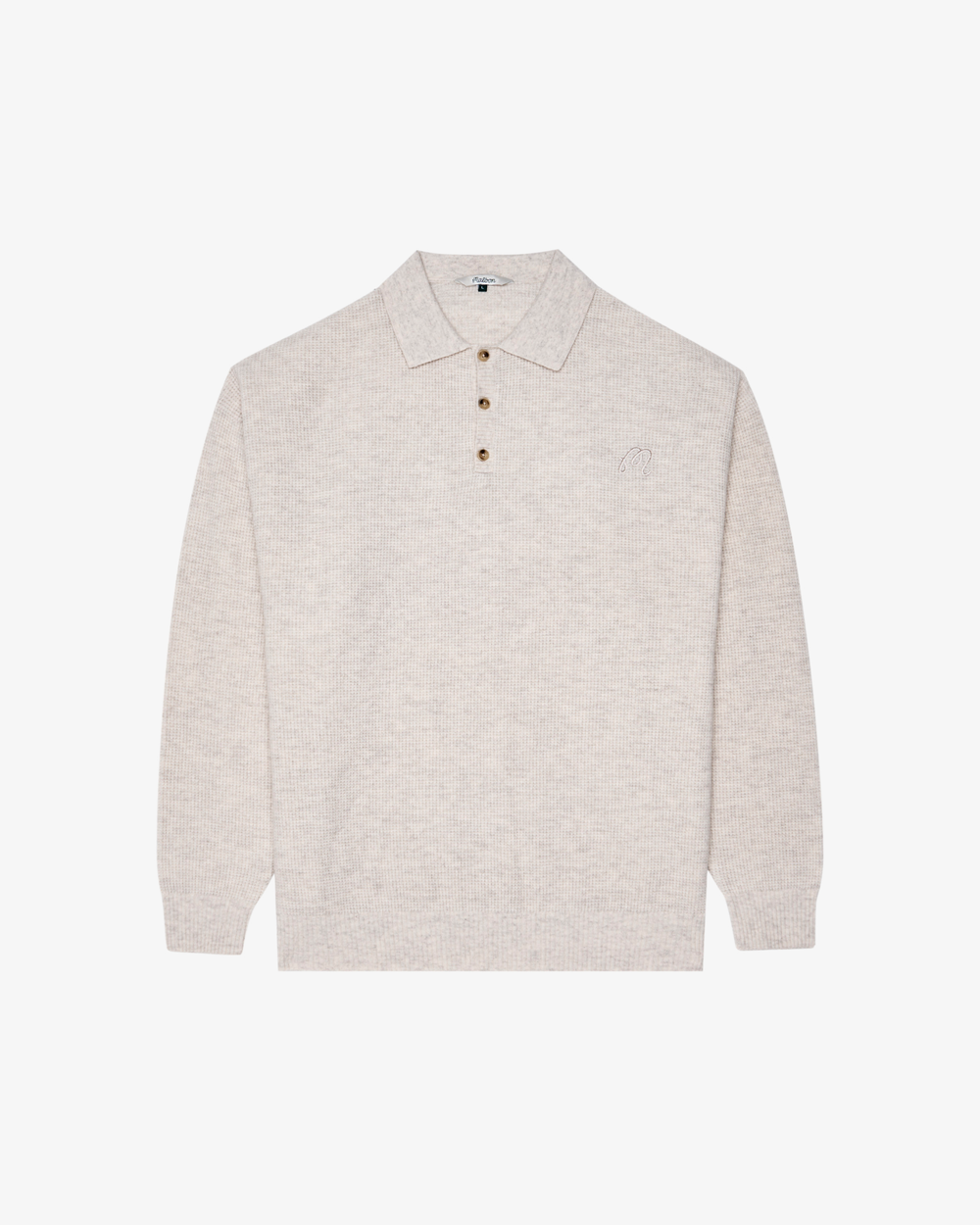 GAUGE WAFFLE KNIT POLO
