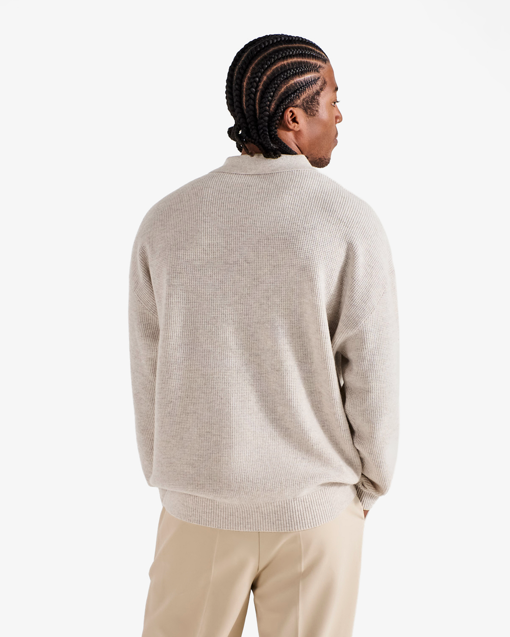 GAUGE WAFFLE KNIT POLO