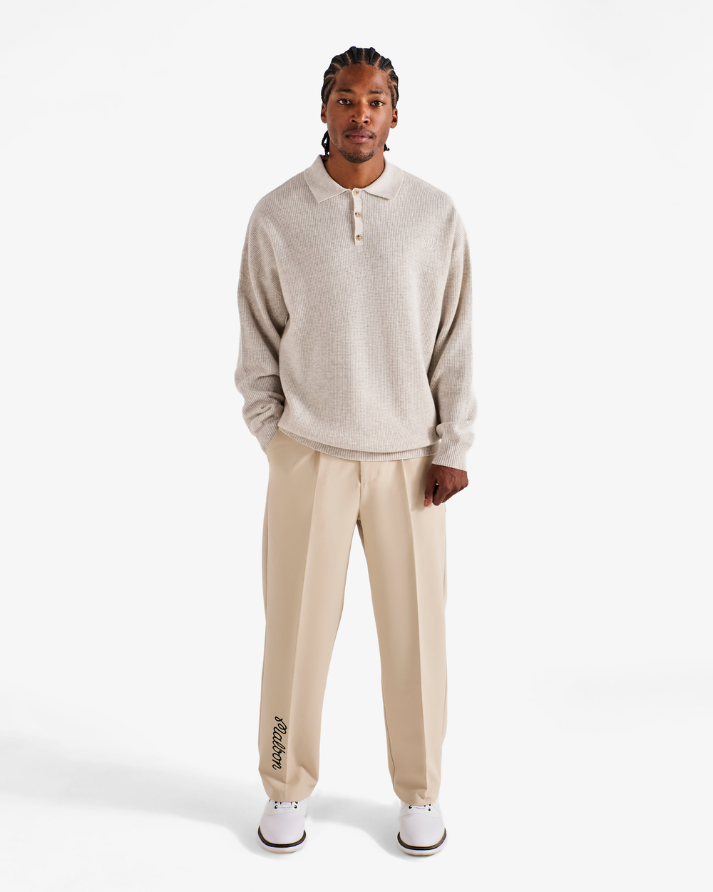 GAUGE WAFFLE KNIT POLO