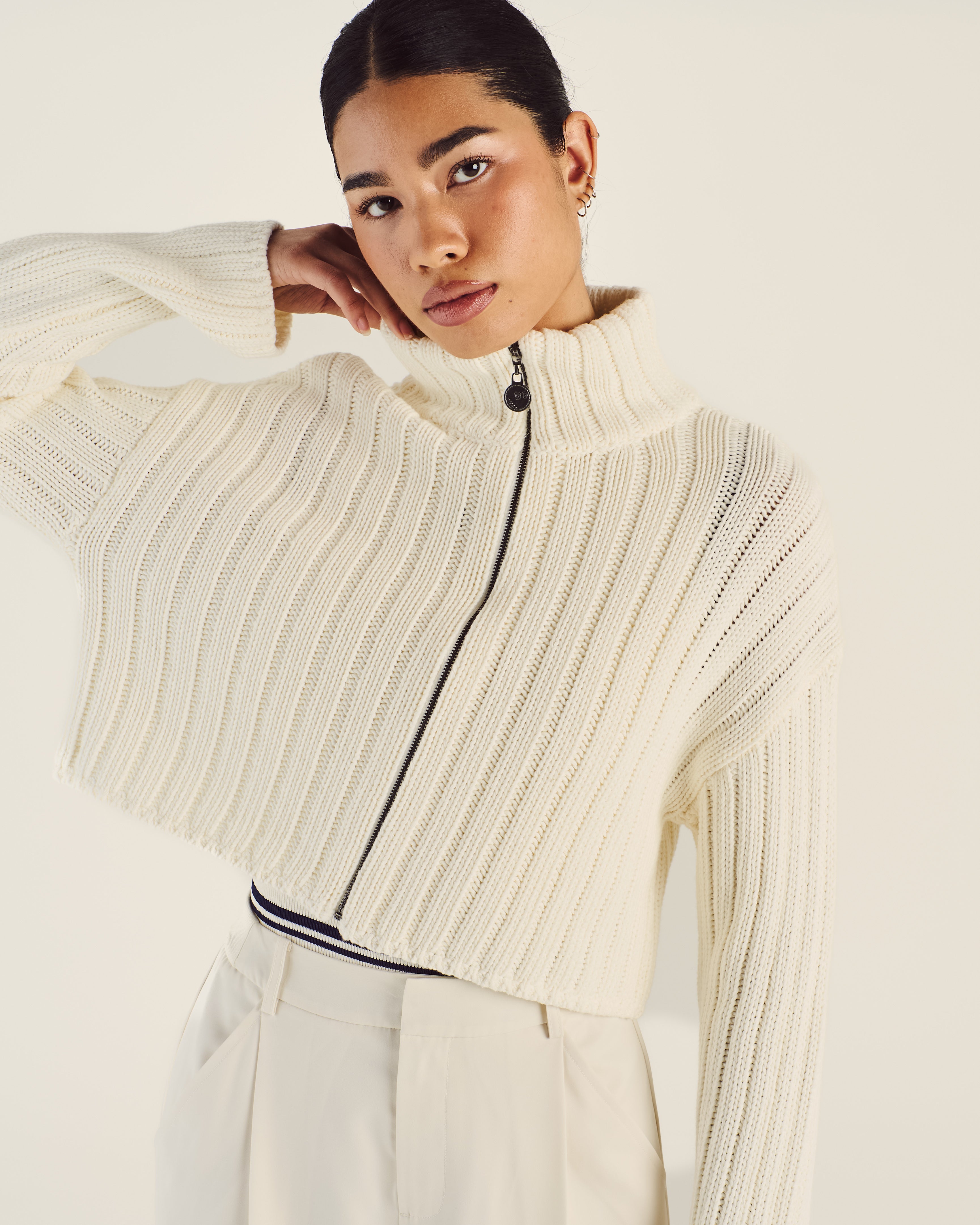 ALLEGRA CHUNKY KNIT ZIP UP