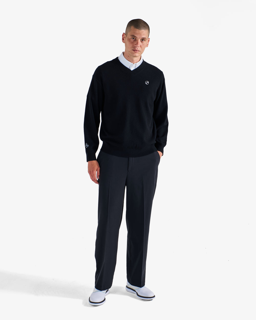 JESPER PARNEVIK V NECK MERINO WOOL SWEATER