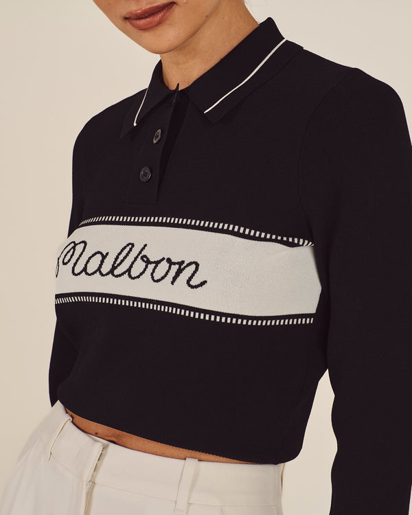 ELAINE KNIT LONG SLEEVE POLO