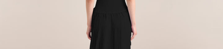 OLIVIA PLEATED MOCKNECK DRESS