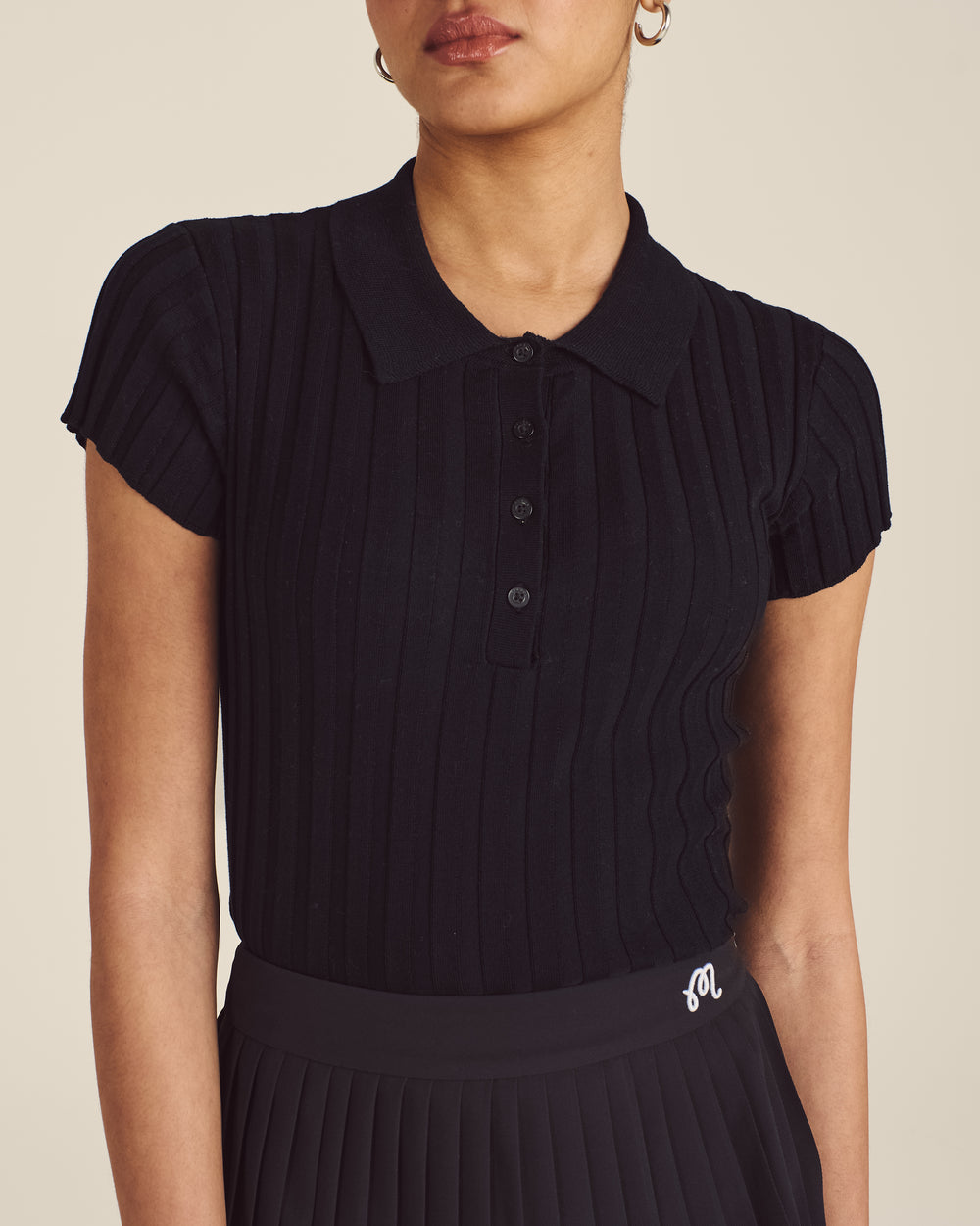 ELEA RIB KNIT POLO