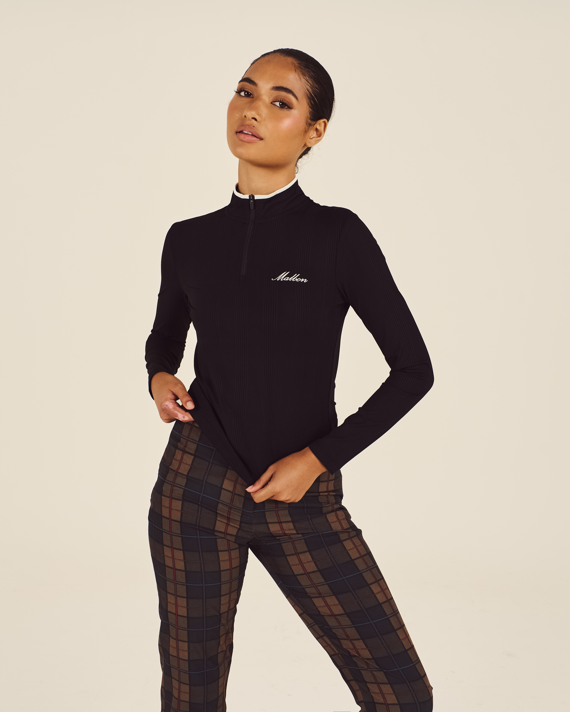 Malbon ゴルフ ニットトップス韓国風 長袖 丸首 新作3色S〜XL 美品✨ KELLY MOCKNECK – Malbon