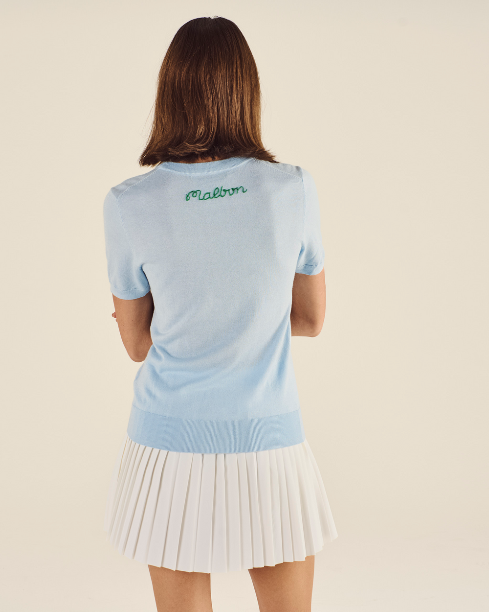 LINGUA FRANCA SHORT SLEEVE CREWNECK SWEATER