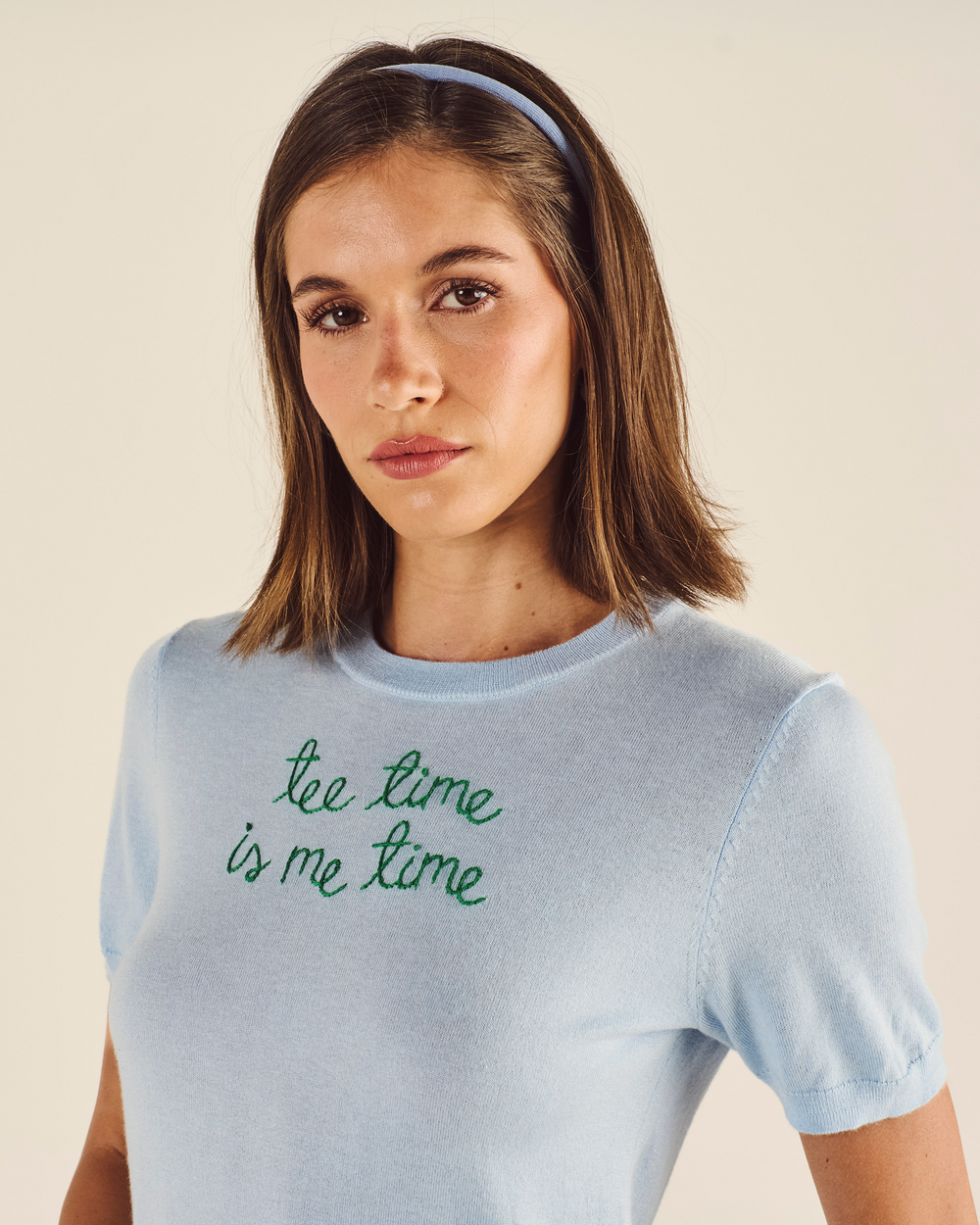 LINGUA FRANCA SHORT SLEEVE CREWNECK SWEATER