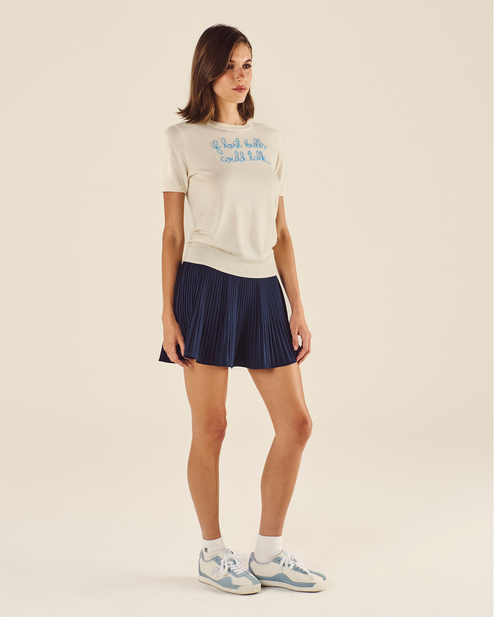 LINGUA FRANCA SHORT SLEEVE CREWNECK SWEATER