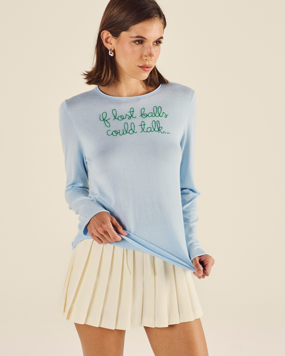 LINGUA FRANCA LONG SLEEVE CREWNECK SWEATER