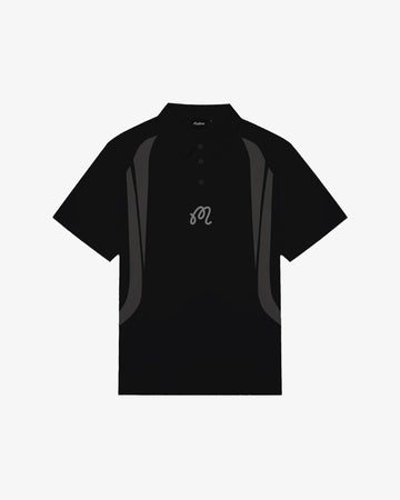 メンズウェア Malbon X CLUBHAUS Tour Polo - Black PERFORMANCE MESH PANELED POLO – Malbon