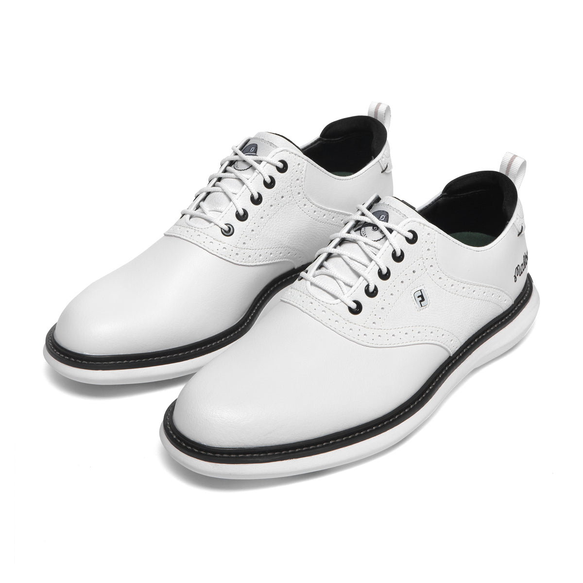 Malbon x FootJoy Traditions golf shoes in white